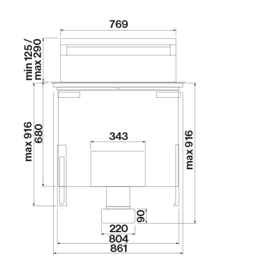 FALMEC Falmec LEVEL ONE 90 cm indukciós főzőlap beépített elszívóval 2370101 Pultba építhető páraelszívó