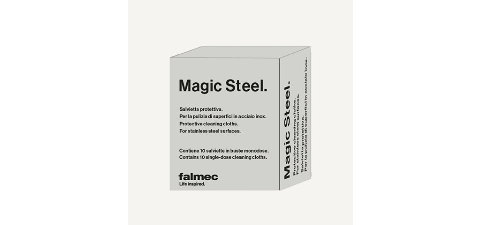 FALMEC Falmec MAGIC STEEL tisztító kendő inox felületekhez (10 db/doboz) 2701769 Borospohár tartó mosogatógéphez FALMEC Falmec MAGIC STEEL tisztító kendő inox felületekhez (10 db/doboz) 2701769 Borospohár tartó mosogatógéphez