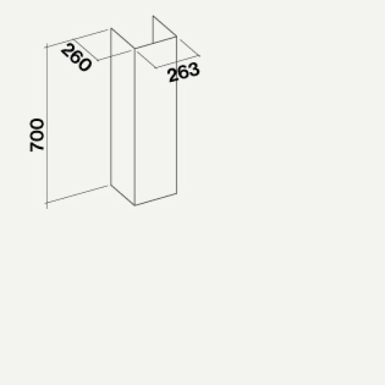 FALMEC Falmec LINE kürtő hosszabbító H=700 mm, inox 2702506 Borospohár tartó mosogatógéphez