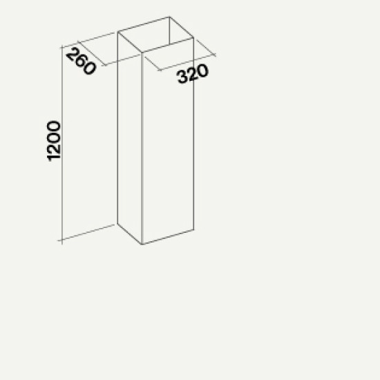 FALMEC Falmec SYMBOL sziget kürtő hosszabbító H=1200 mm, inox 2702643 Borospohár tartó mosogatógéphez