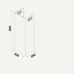 FALMEC Falmec PLANE PLUS kürtő hosszabbító H=960 mm, fekete 2714141 Borospohár tartó mosogatógéphez