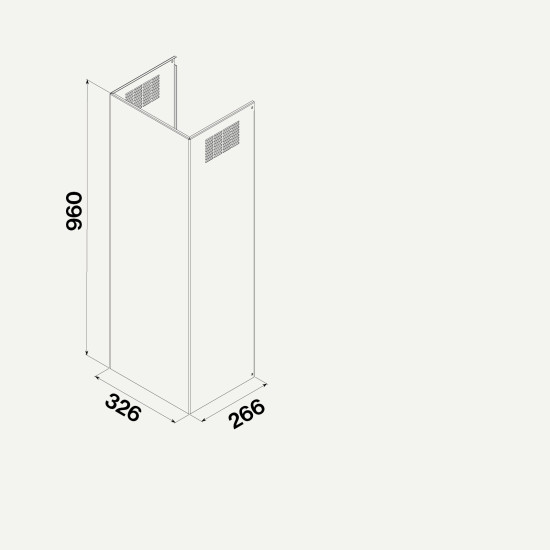 FALMEC Falmec PLANE PLUS kürtő hosszabbító H=960 mm, fekete 2714141 Borospohár tartó mosogatógéphez