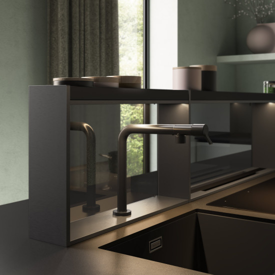 FALMEC Falmec BROOKLYN 60 cm oldalmodul, fekete, csap kivágással 2714622 Borospohár tartó mosogatógéphez