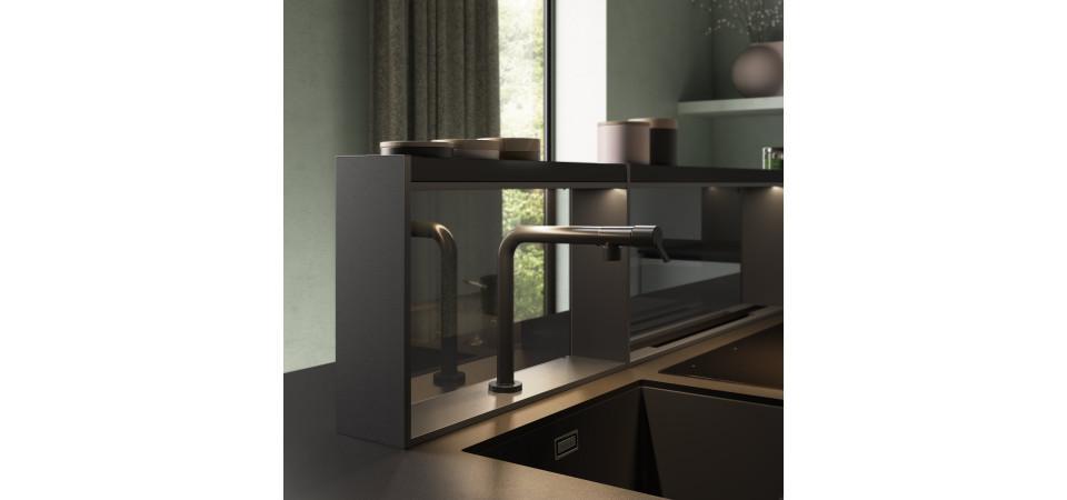 FALMEC Falmec BROOKLYN 60 cm oldalmodul, fekete, csap kivágással 2714622 Borospohár tartó mosogatógéphez