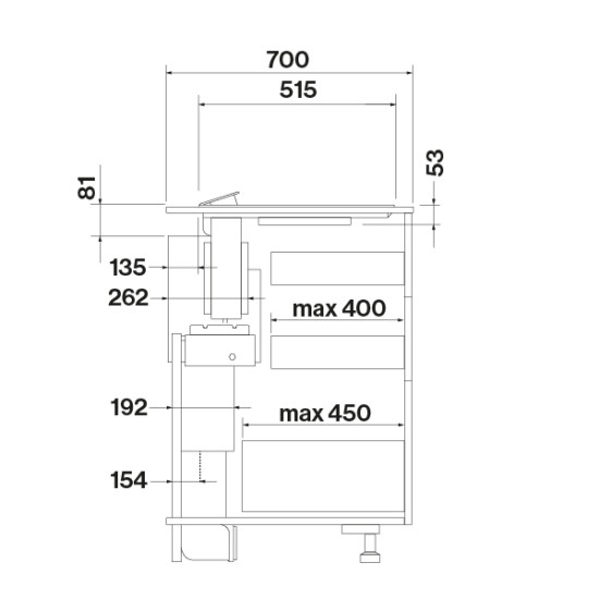 FALMEC Falmec BRERA 75 cm indukciós főzőlap beépített elszívóval 2901114 Pultba építhető páraelszívó
