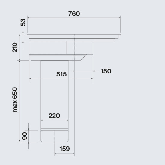 FALMEC Falmec ZERO EASY 76 cm indukciós főzőlap beépített elszívóval (keringetés) 2901138 Pultba építhető páraelszívó