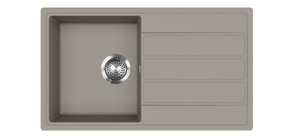 Evido EVIDO Easy 45S gránit mosogató, 760 x 440 mm, platina 442068 Gránit mosogatótálca