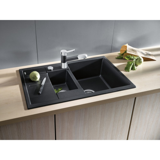 Blanco METRA 6 S Compact SILGRANIT mosogató, fehér, lefolyó-távműködtetővel 513468 Gránit mosogatótálca