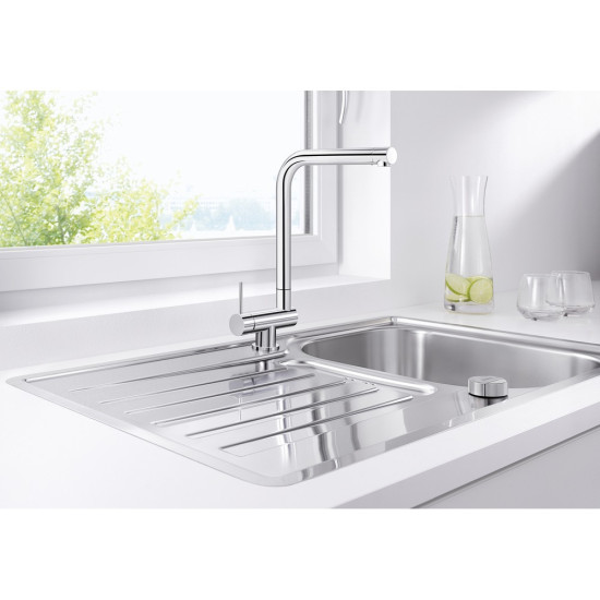 Blanco LARESSA-F csaptelep, króm, balos kezelőkarral, ablak elé szerelhető, HD 521546 Rozsdamentes acél csaptelep