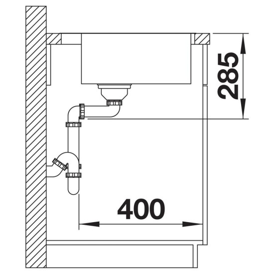 Blanco SOLIS 700-IF/A fényezett rozsdamentes acél mosogató, lefolyó-távműködtetővel 526127 Rozsdamentes acél mosogatótálca