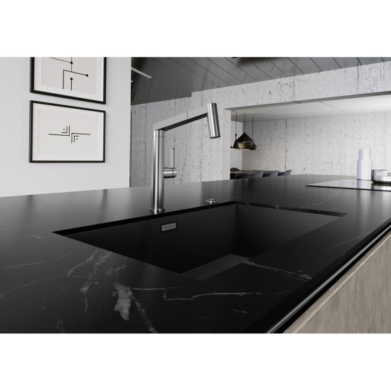 Blanco ZEROX 700-U Dark Steel rozsdamentes acél mosogató 526244 Rozsdamentes acél mosogatótálca