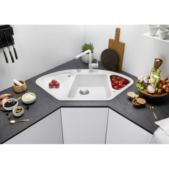 Blanco DELTA II SILGRANIT mosogató, jobbos, törtfehér, lefolyó-távműködtetővel 527055 Gránit mosogatótálca