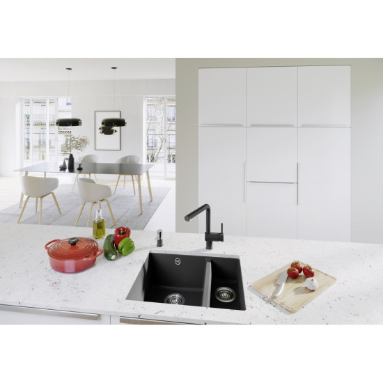 Blanco ROTAN 340/160-U SILGRANIT mosogató, balos, törtfehér 527144 Gránit mosogatótálca