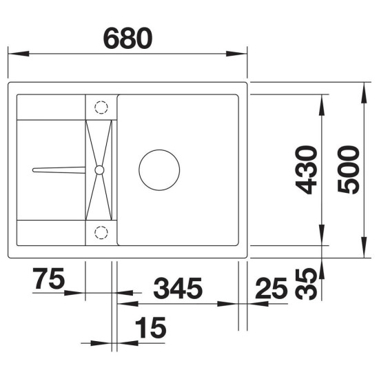 Blanco METRA 45 S Compact SILGRANIT mosogató, vulkánszürke 527286 Gránit mosogatótálca