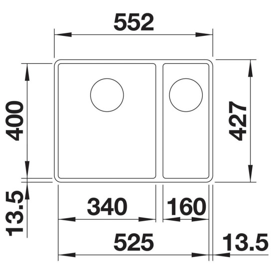 Blanco SUBLINE 340/160-F SILGRANIT mosogató, balos, vulkánszürke 527344 Gránit mosogatótálca