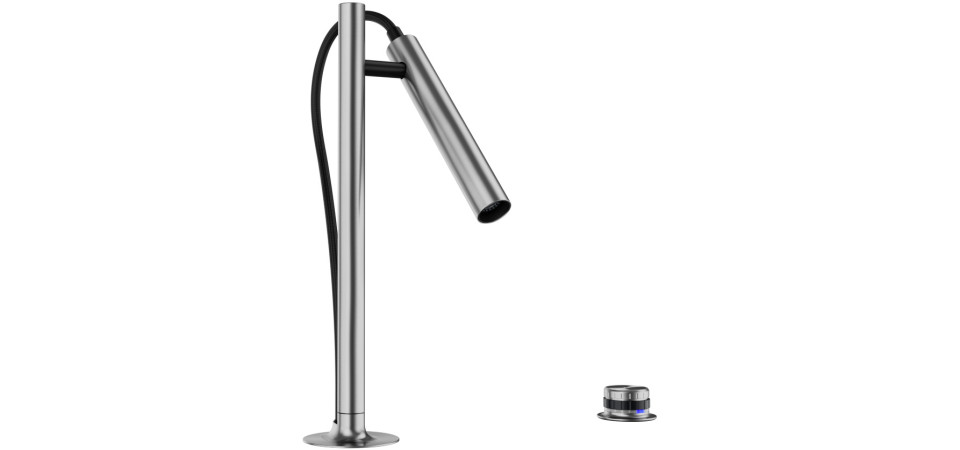 Blanco LUNEOO-S, kihúzható fejes csaptelep, tömör szálcsiszolt rozsdamentes acél, HD 527972 Gránit csaptelep