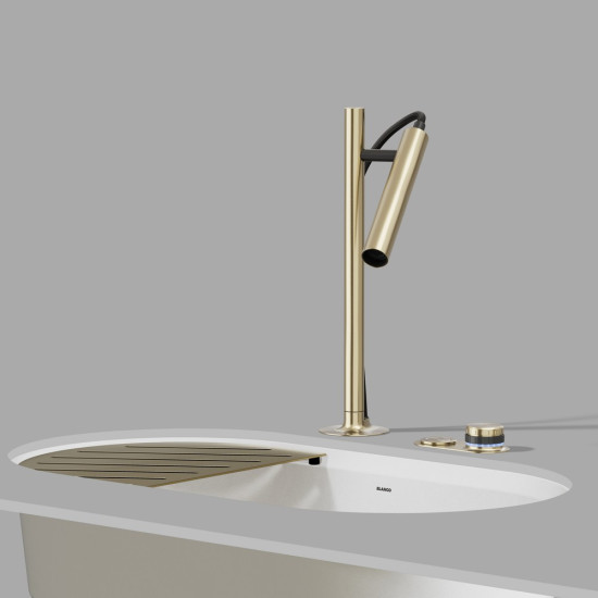 Blanco LUNEOO-S kihúzható fejes csaptelep satin platinum, HD 527976 Gránit csaptelep