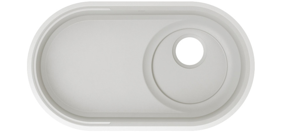 Blanco OOVALON 700-U cloud white mosogató, VELGRANIT, lefolyó nélk. 527990 Gránit mosogatótálca