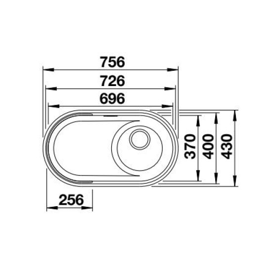 Blanco OOVALON 700-U cloud white mosogató, VELGRANIT, lefolyó nélk. 527990 Gránit mosogatótálca