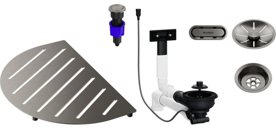 Blanco OOVALON lefolyó szett satin platinum 527997 Blanco tartozékok és kiegészítők