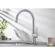 Blanco CANDOR ECO csaptelep, tömör szálcsiszolt rozsdamentes acél, HD 528150 Gránit csaptelep