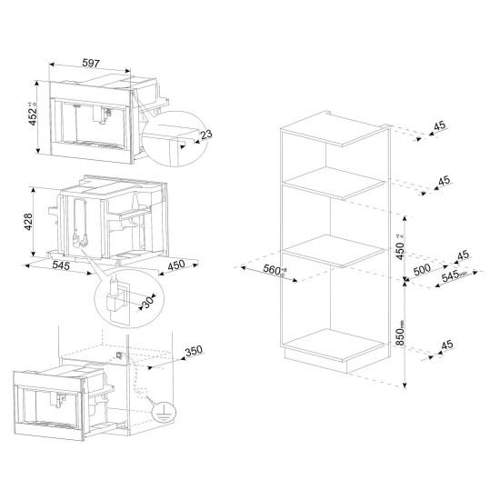 Smeg SMEG TELJESEN AUTOMATA KÁVÉFŐZŐ CMS4104B3 Beépíthető automata kávéfőző