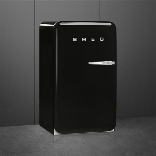 Smeg SMEG HAPPY BAR, retro, 54,5x98 cm, bal oldali pántok, fekete FAB10HLBL6 Egyajtós hűtőszekrény