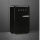 Smeg SMEG HAPPY BAR, retro, 54,5x98 cm, bal oldali pántok, fekete FAB10HLBL6 Egyajtós hűtőszekrény