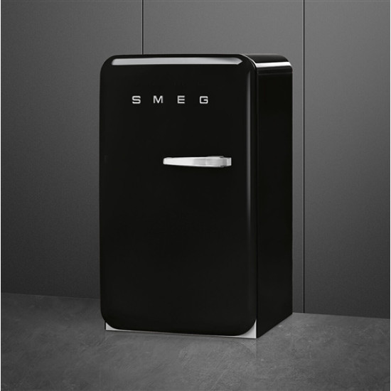 Smeg SMEG HAPPY BAR, retro, 54,5x98 cm, bal oldali pántok, fekete FAB10HLBL6 Egyajtós hűtőszekrény