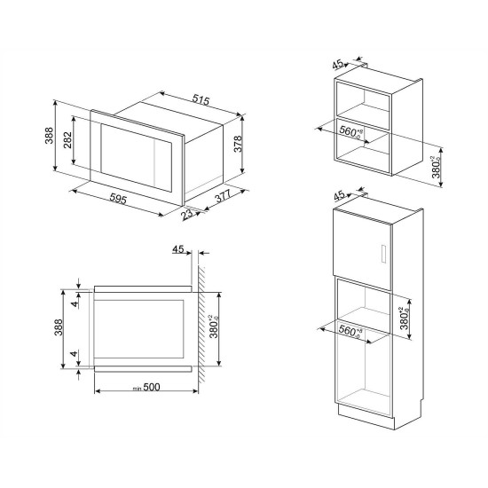 Smeg SMEG BEÉPÍTHETŐ MIKROHULLÁMÚ SÜTŐ FMI125G Beépíthető villany sütő