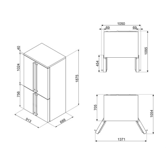 SMEG SZABADONÁLLÓ HŰTŐ ÉS FAGYASZTÓ FQ60CAO6 Egyajtós hűtőszekrény
