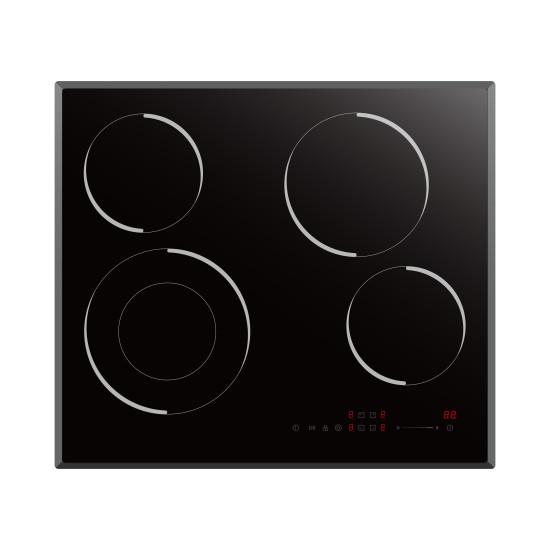 Evido EVIDO VETRO 60CB üvegkerámia főzőlap, 60 cm, fekete HVV6TB.5 Beépíthető gáz főzőlap