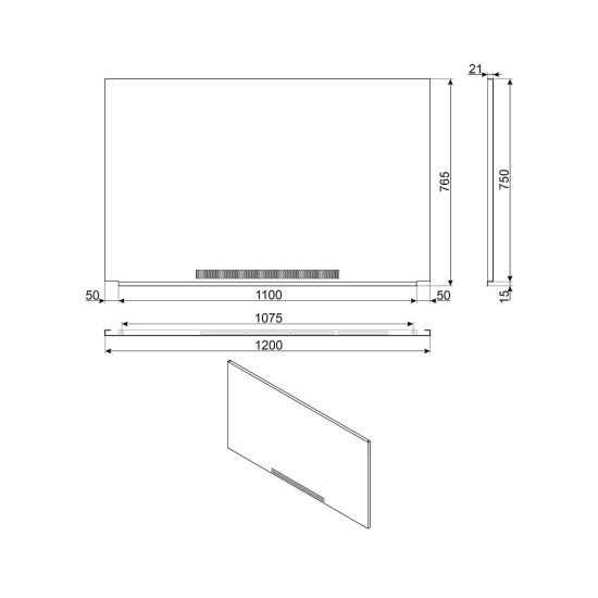 Smeg SMEG HÁTLAP, Opera, 120 cm, rozsdamentes acél KIT1A3-8 Borospohár tartó mosogatógéphez