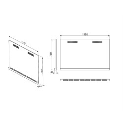 Smeg SMEG HÁTLAP, Portofino, 120x60 cm, rozsdamentes acél KIT1CPF120X Borospohár tartó mosogatógéphez