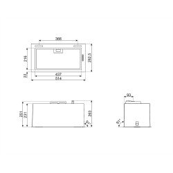 Smeg SMEG UNIVERSALE design beépíthető páraelszívó KSG52HPE Kürtős páraelszívó