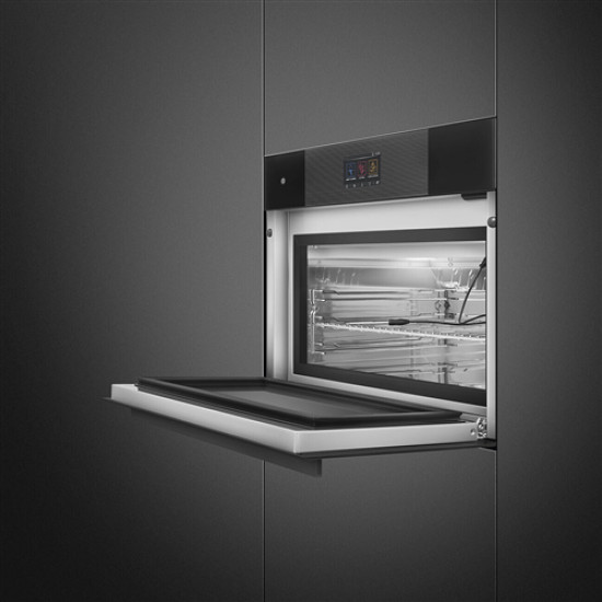 Smeg SMEG SOKKOLÓ HŰTŐ, Linea design, 45 cm, TFT, mélyfekete üveg SBC4104B3 Egyajtós hűtőszekrény