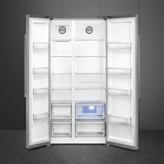 Smeg SMEG SIDE-BY-SIDE HŰTŐ ÉS FAGYASZTÓ, 91X179 cm, inox SBS63XDE Egyajtós hűtőszekrény