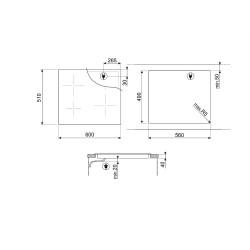 Smeg SMEG KERÁMIA FŐZŐLAP SE464TB Beépíthető indukciós főzőlap