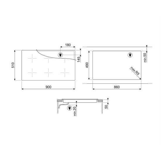 Smeg SMEG INDUKCIÓS FŐZŐLAP SIM3964MB Beépíthető indukciós főzőlap