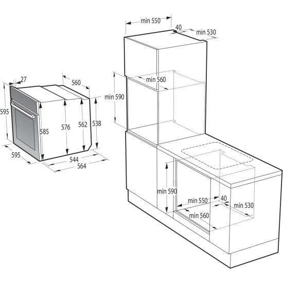 Gorenje BPS6737E03X Beépíthető villany sütő