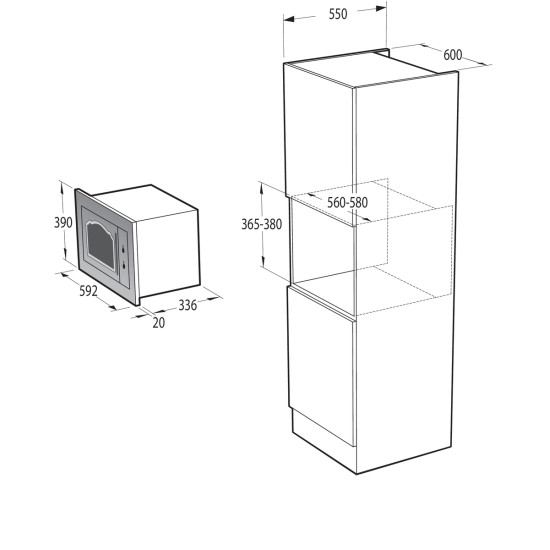 Gorenje BM235CLI Állószekrénybe építhető mikrohullámú sütő Gorenje BM235CLI Állószekrénybe építhető mikrohullámú sütő