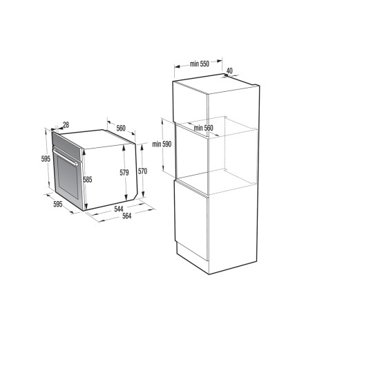 Gorenje BFS6148B Beépíthető villany sütő