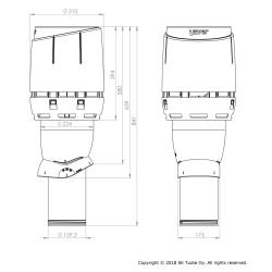 Vilpe VILPE 160P/IS/500 FLOW tetőszellőző, antracit (új színárnyalat) Szellőztető ventilátor tartozékok