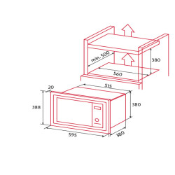 Nodor NODOR - Beépíthető mikrohullámú sütő NorChef MW-25 DG DB Állószekrénybe építhető mikrohullámú sütő Nodor NODOR - Beépíthető mikrohullámú sütő NorChef MW-25 DG DB Állószekrénybe építhető mikrohullámú sütő