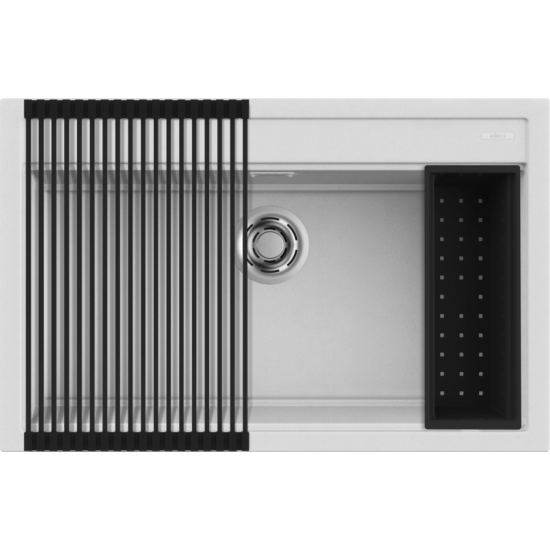 Elleci ELLECI - Mosogatótálca Best 130 Workstation Szett G68 Bianco - Kifutó termék! LGB13068K2 Mosogatótálca