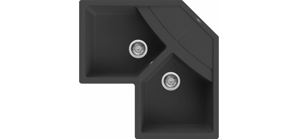 Elleci ELLECI - Mosogatótálca Unico CORNER sarok G40 Nero LGUCOR40 Mosogatótálca