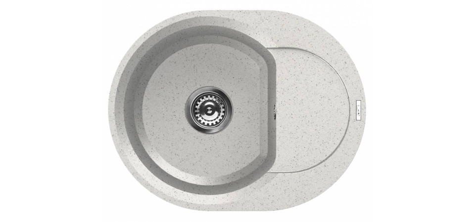 Elleci ELLECI - Mosogatótálca Easy ROUND 600 G52 Bianco Pietra - Kifutó termék! LGYR6052 Mosogatótálca