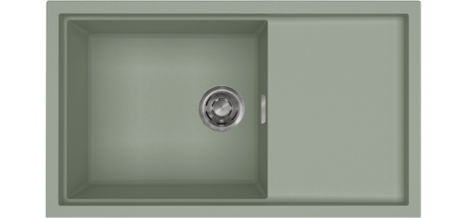 Elleci ELLECI - Mosogatótálca Sintesi 410 K82 Sage inox tartozékokkal LKS41082 Kerámia mosogatótálca