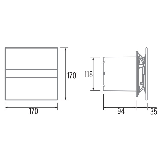 Cata Cata E-120GT ventilátor üveg előlappal, utószellőztető funkcióval, fehér Axiális szellőztető ventilátor