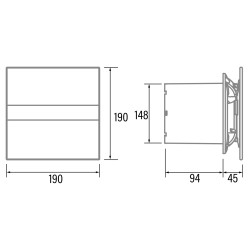 Cata Cata E-150G ventilátor üveg előlappal, fehér Axiális szellőztető ventilátor